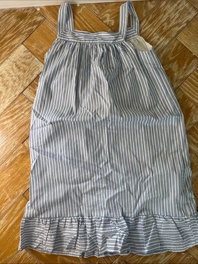 Duffield Lane Blue and White Striped Cotton Sundress Girls size 12
